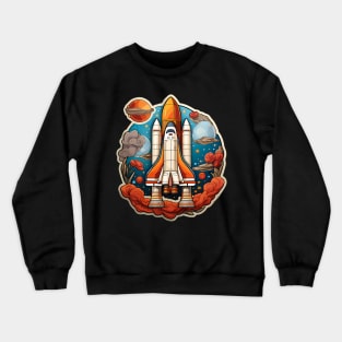 AI Generated Rocketship Crewneck Sweatshirt